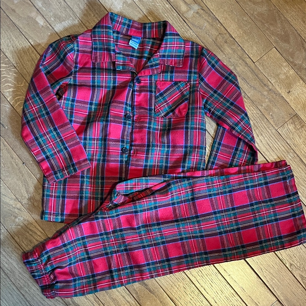 Old Navy 4T Plaid Kids Pajamas - Red and Green